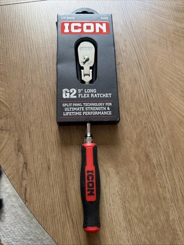 ICON G2 1/4" Drive Long Flex Ratchet R1LFG NEW w/Comfort Grip FREE SHIPPING📦 - product listing photo