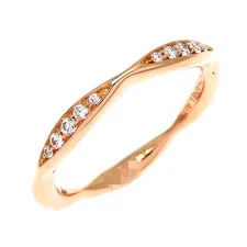 CHANEL #4.25 Camellia Half Eternity J10836 Ring 750 Pink Gold DH87900