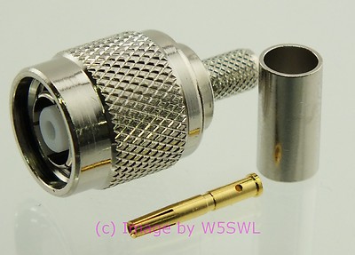 Premium W5SWL Series TNC Rev Pol Male Coax Connector Crimp RG-58 LMR-195 2-PK