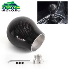 Universal Real Carbon Fiber Black Ball Manual MT Car Gear Shift Knob Shifter