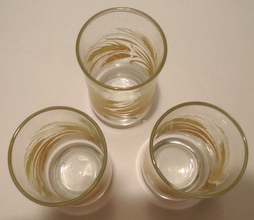 Libbey Yellow Wheat Juice Glasses 6 Oz. Lot of 3 eBay