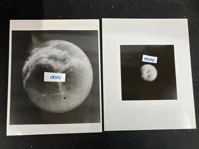 1980 ORIGINAL JPL/NASA SATURN'S MOON DIONE VOYAGER 1 PHOTO KODAK PAPER, LOT OF 2