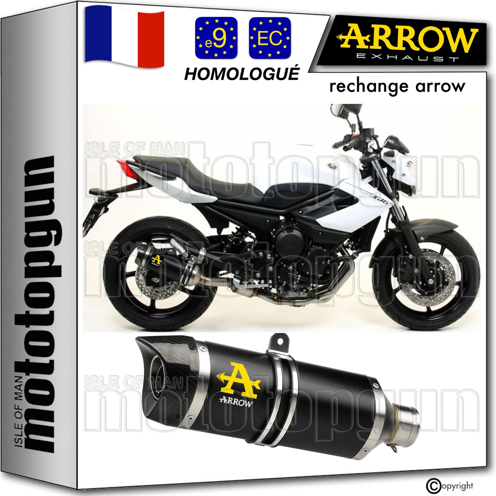 Pot echappement Arrow noir pour rouler au quotidien en Yamaha XJ6 Diversion 2012
