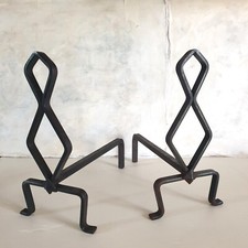 French Modernist Mid Century Andirons/Fire Dogs