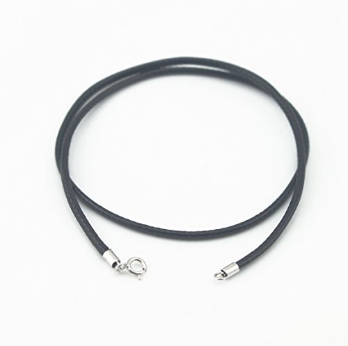 Black Silk Braided Rope Chain 925 Silver Plated Clasp Leather 24 Inches 1.0 mm - Bild 3 von 3