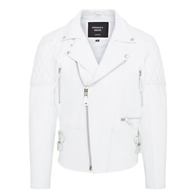Herren Biker Lederjacke Rindsleder Brando Stylische Freizeit Motorradjacke