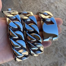 Men's Heavy 30MM Thick Chain Silver Cuban Link 316L Stainless Steel 26" Necklace