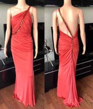 Gianni Versace S/S 2001 Runway Embellished Backless Evening Dress Gown