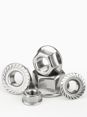 M8 Reverse Thread Nut M5 M6 M8 M10 M12 Left Hand Reverse Thread Hex Serrated Flange Nut 304 ...