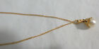& Natural Pearl Pendant 14Kt Yg Beautiful Vintage Chain