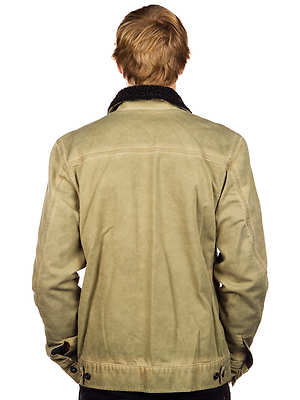 ANALOG WHEEL WASH DIRTY KHAKI GREEN JEAN JACKET COAT MEN'S GUYS