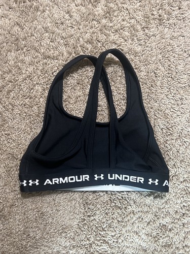 Under Armour Heatgear Black Fitted Racerback Sports Bra Youth Medium - Picture 3 of 3