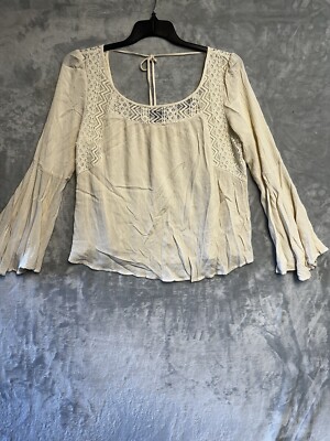 Cupio Blouse Size Large Ivory Women s Blouse Friends Era 90s Rachel