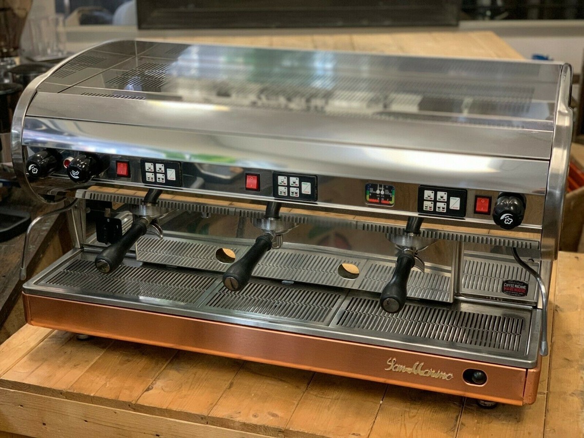 SAN MARINO LISA 3 GROUP STAINLESS BRASS BASE ESPRESSO COFFEE
