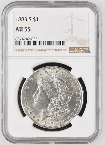 1883-S $1 Morgan Silver Dollar NGC AU55