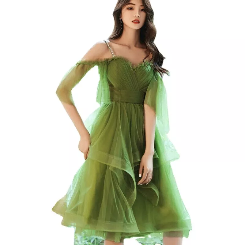 Lady Layered Mesh Dress Lolita Princess Party Prom Ball Evening