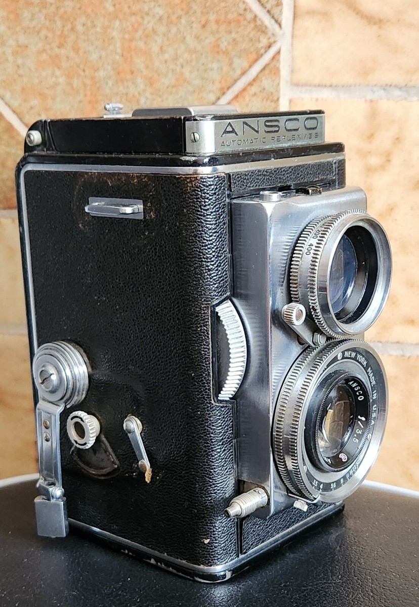 Ansco Automatic Reflex 3.5 film TLR with case - Tested - See Ansco Automatic Reflex 3.5 film TLR with case - Tested - See