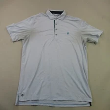 Greyson Shirt Mens Large Polo Blue Stripes Short Sleeve Golf Golfing