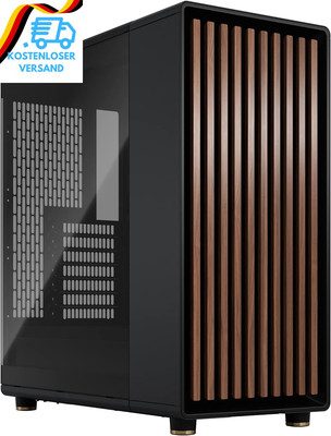 Fractal Design North Charcoal Black Tempered Glass Dark - Wood Walnut Front - Gl