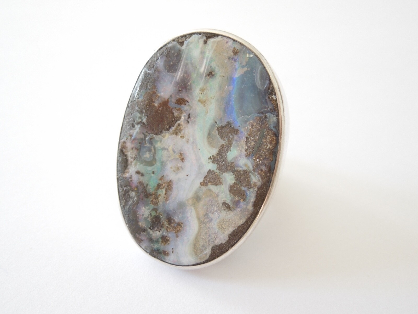 Ring 925 silver boulder opal opal solid 27.9 g/ad… - image 2
