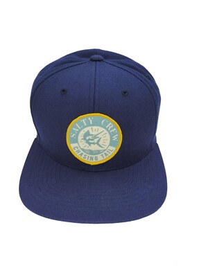 Salty Crew Chasing Tail Patch Solid Blue Snapback Hat Cap Very Clean