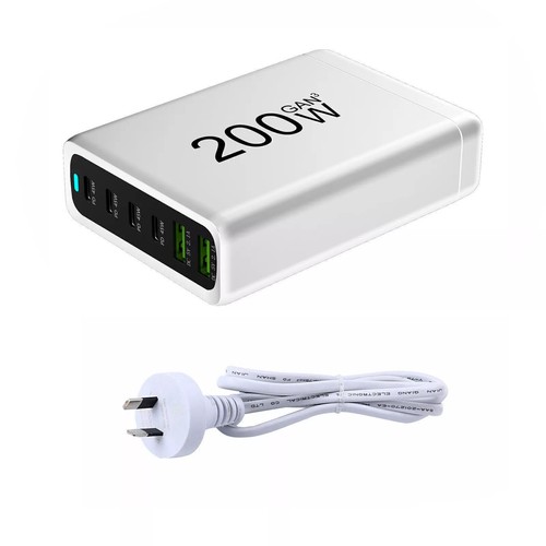 200W Gan 6 Port USB C Charging Station 6 Ports Pd Type C Fast Charger For iPhone - Picture 12 of 21