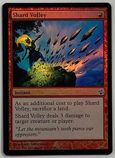 MTG Card - Shard Volley - Morning Tide - LP (Mark on back) - Foil - Common Magic