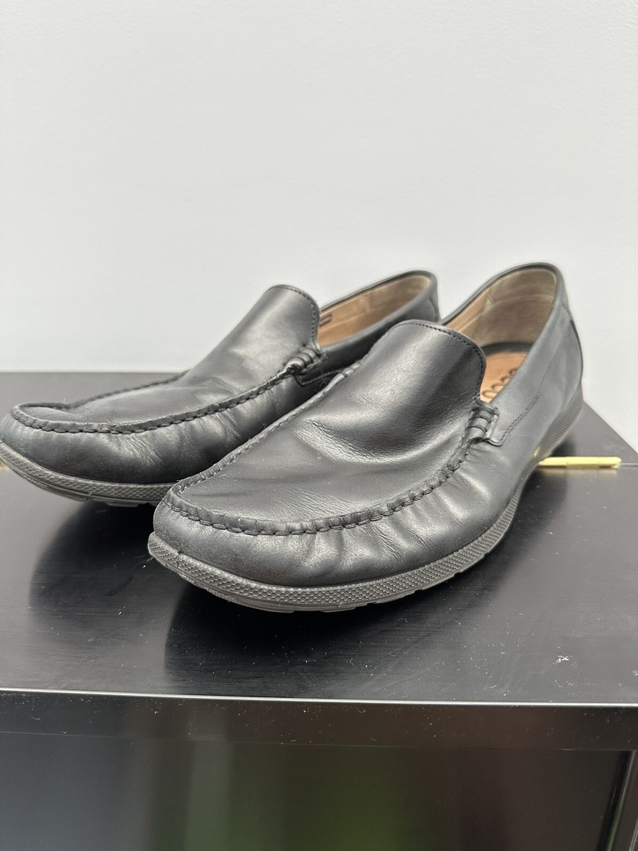 Ecco Mens Classic Drive Moc Black Leather Slip On Loafers  display picture 3
