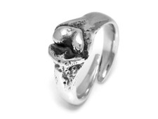 Tibia and Femur Bone Ring, Handmade Skeleton Anatomy Jewelry in Pewter