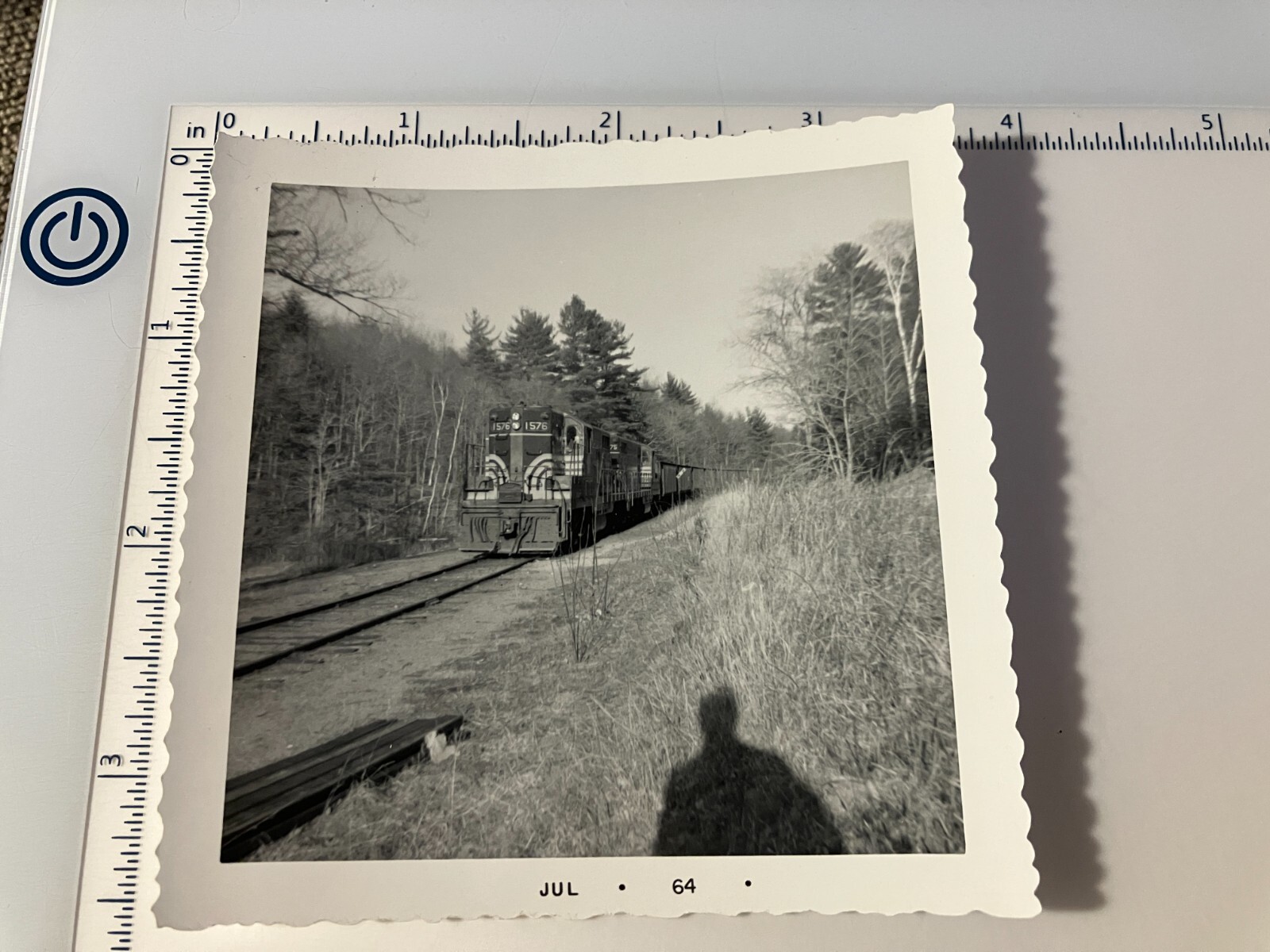 Vintage photo Boston & Maine Railroad loco 1576 + 1575 Onway Lake