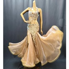 Beaded Performance Show Suit gorgeous Belly Dance Bra Skirt 3Piece Set