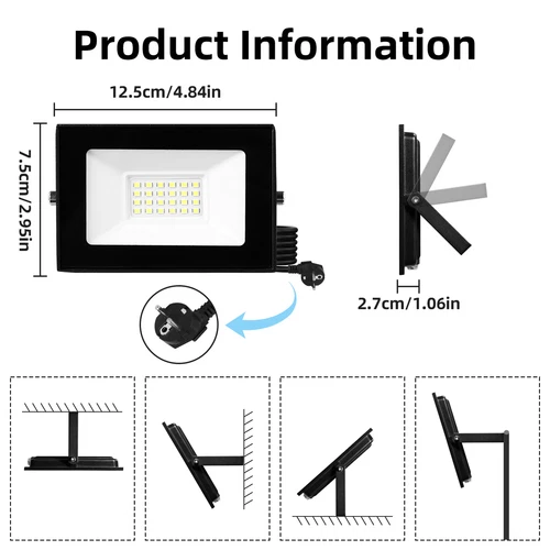 LED Fluter Stecker Außen Strahler Arbeitsleuchte Baustrahler Scheinwerfer Garten - Bild 66 von 251