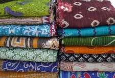 Wholesale Vintage kantha throw Indian boho hippie floral print cotton blankets