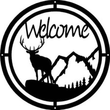 Elk Overlook Round Welcome Sign - Made in America - Outdoor Decor