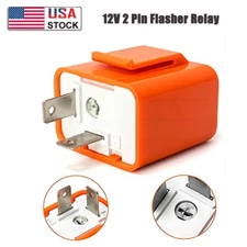 12V 2 Pin LED Flasher Relay Turn Signals Blinker Indicator Relays Adjustable US