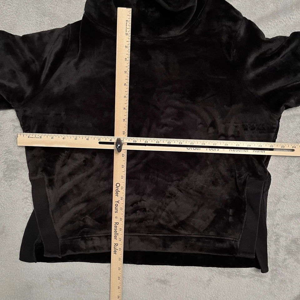 Sudadera Pullover Negra Athleta Mujer (M) Doble Acogedora Karma Cuello Embudo Foto 3 de 4