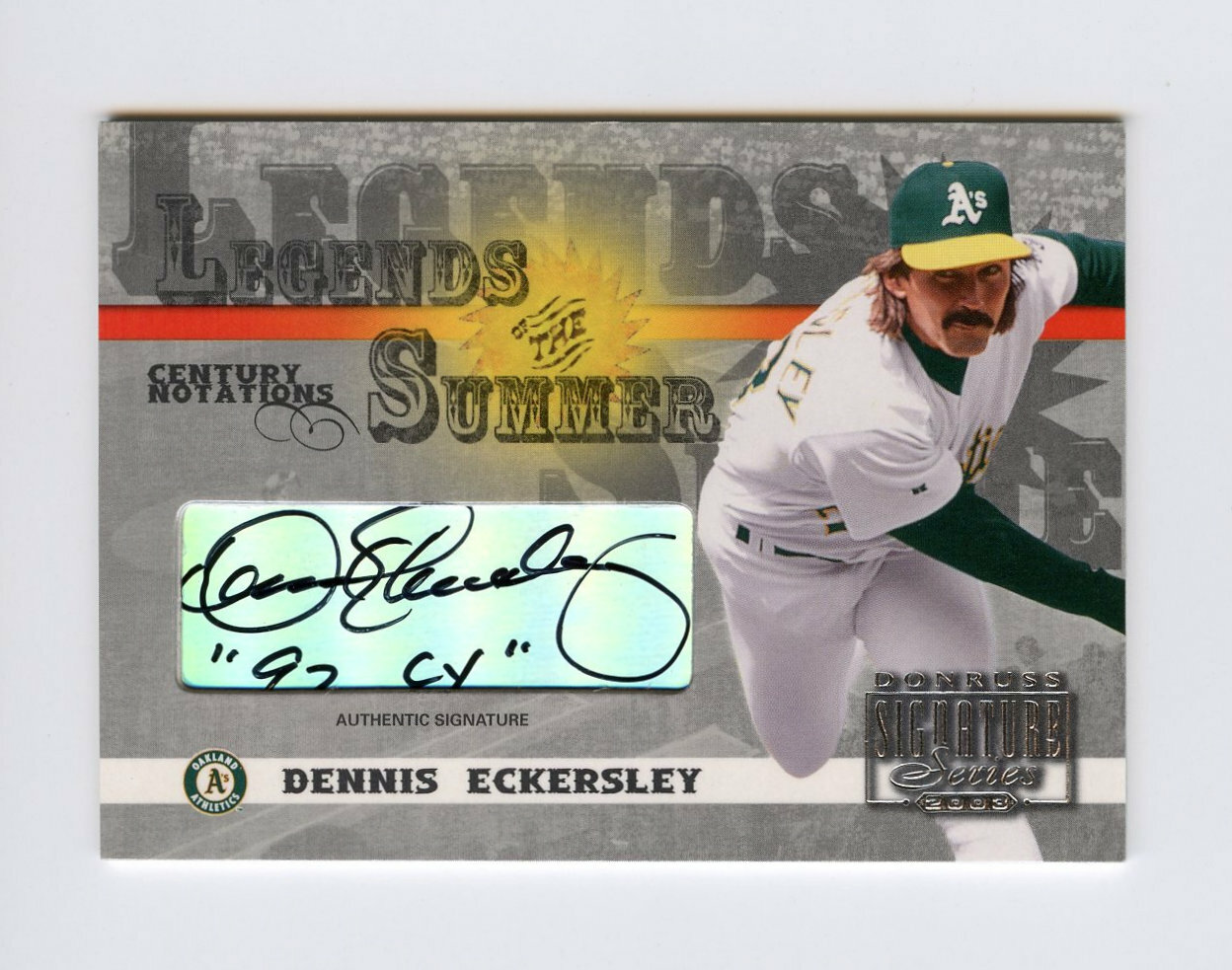 Dennis Eckersley 2003 Donruss Legends Of Summer 031/100 Century Notations Auto