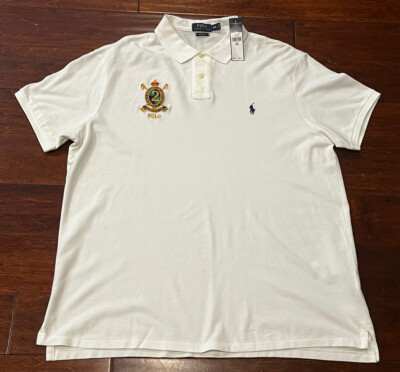 Polo Ralph Lauren Custom Fit White Gold Crest #2 Mens 2XL Pony