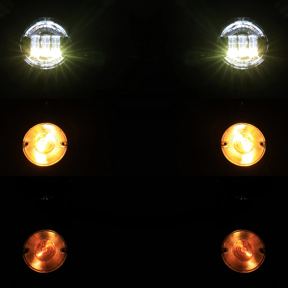 Luces antiniebla LED de 4,5" barra de señales de giro apta para Harley Electra Glide 94-13 Foto 4 de 4