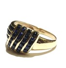 10k yellow gold round channel set sapphire gemstone ring 5.7g ladies 10 — photo 3