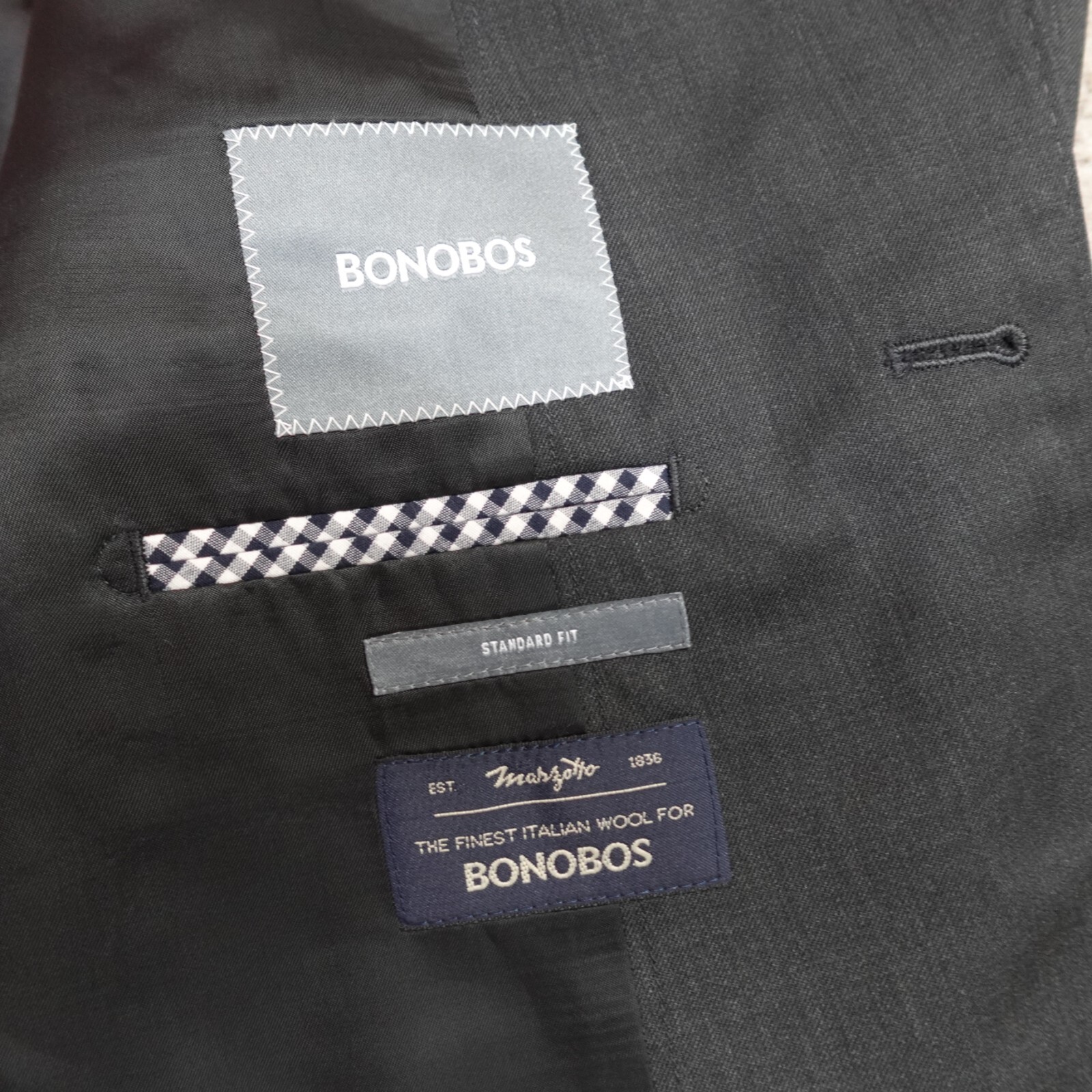 Bonobos Blazer 40R Gray Solid 2 Button Standard F… - image 2