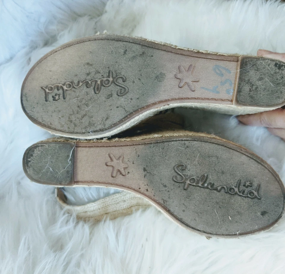 Espléndidas sandalias de verano alpargata con plataforma a rayas azul marino 8 Foto 3 de 4