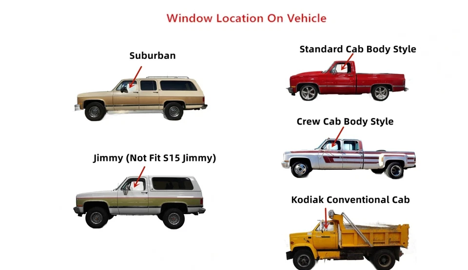 Fits GMC Pickup Suburban Jimmy Topkick Driver Left Front Door Window Glass Foto 3 de 4