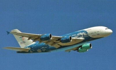 Hifly Airbus A380 9H-MIP ''Mirpuri Foundation cs'' - postcard