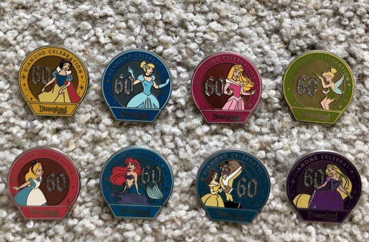 Disneyland 60th Diamond Celebration Mystery Pin Princess Disney | eBay