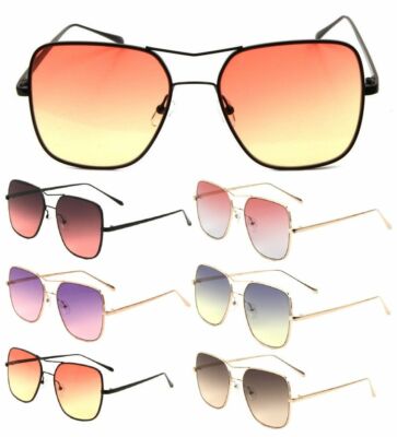 OVERSIZED SQUARE PILOT AVIATOR SUNGLASSES CLASSIC CASUAL RETRO DESIGNER FASHION