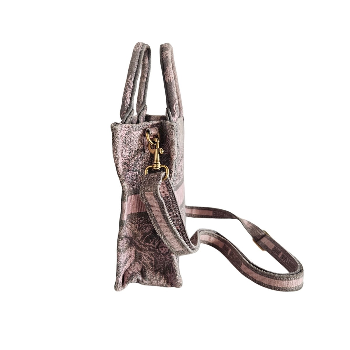 Christian Dior Purple/ Grey Toile De Jouy Embroidered Canvas Mini