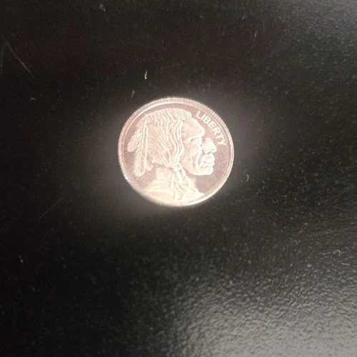 Silver 1 Gram .999 Fine Buffalo Round Native American Design