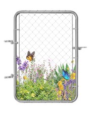 Chain Link Fence Gate Galvanized Steel 32x46 Adjustable Garden Yard Farm Outdoor