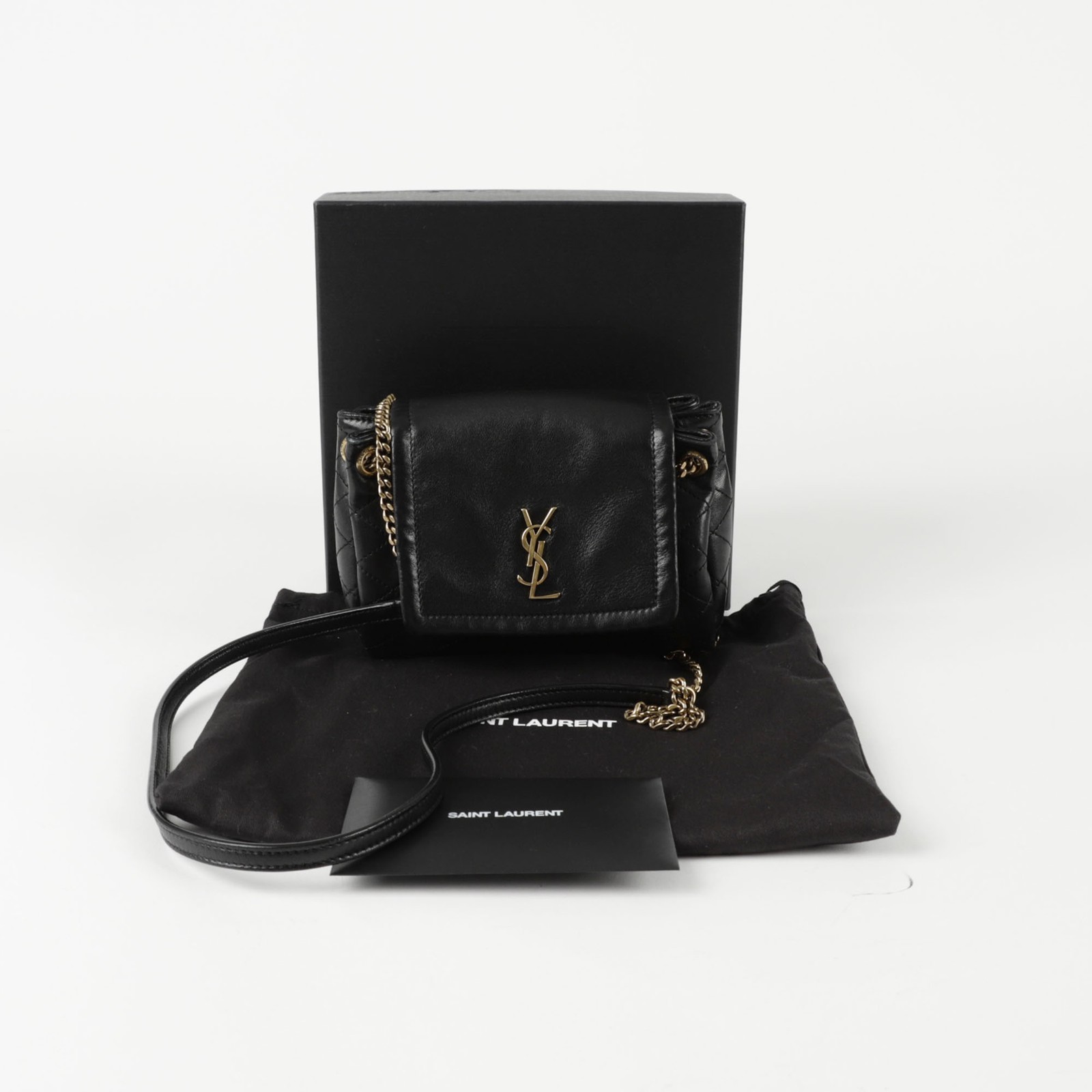 Borsa a tracolla Saint Laurent Mini Norita in pelle con tracolla a catena 672738 142151366